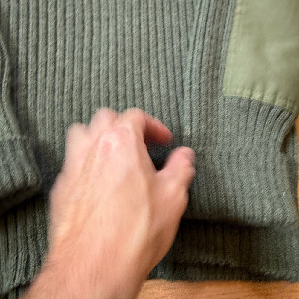 Vintage 90s Military Issue Olive Green Knit Crewneck Wool Field Sweater Sz Large - Picture 3 of 8